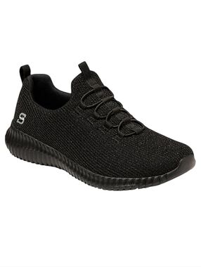 Skechers Sport Eva Black Sneakers No Laces Shimmer Sparkle Size 6.5 Or 6 1/2